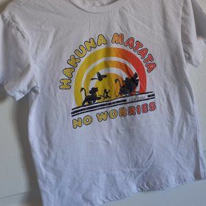 Women's Hakuna Matata Lion King Disney Tee Shirt top t-shirt white Simba timon